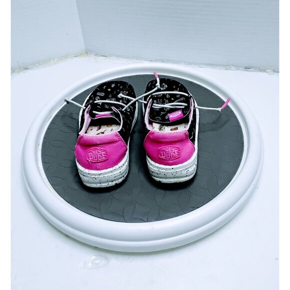 Hey Dude Wendy Toddler Unicorn Shoes Black/Pink K8 EU 25 Lightweight Casual Canv - Picture 6 of 7